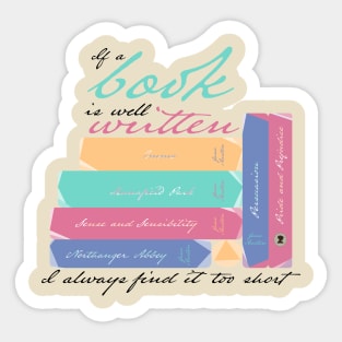 Jane Austen Books Sticker